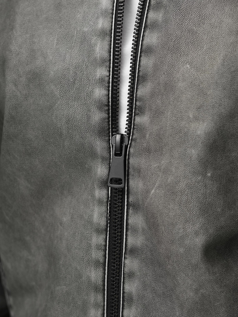 Moška usnjena jakna grafitna OZONEE JS/11Z8107