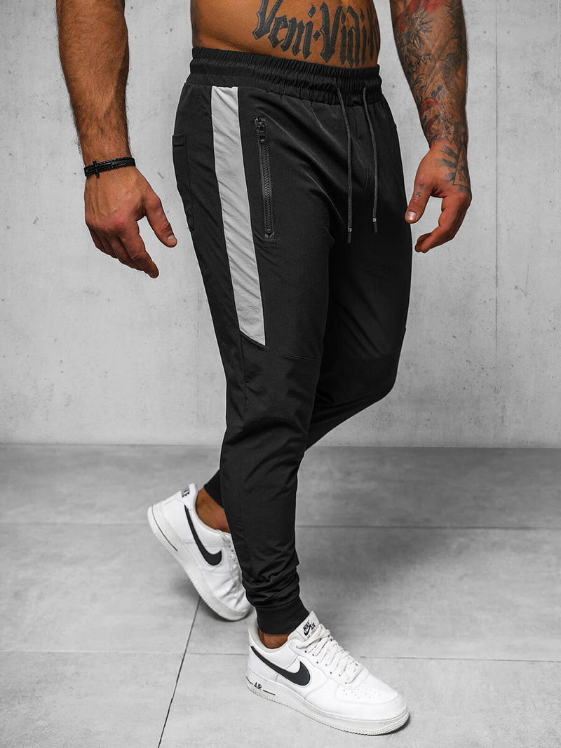 Moške Hlače Črne OZONEE O/DC468