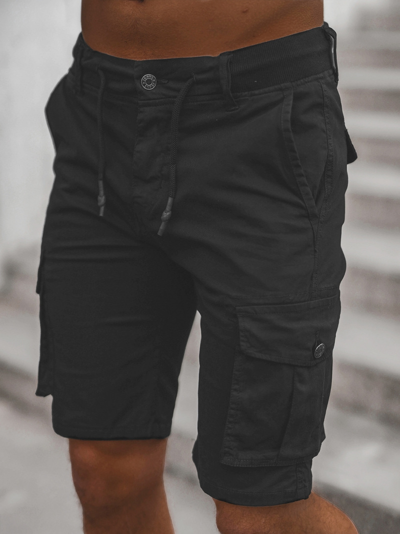 Moške Kratke Hlače Chino Črne OZONEE T/BB70010/1