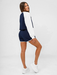 Ženski dvodelni komplet trenirka mornarsko modro-beli OZONEE JS/M58631AB