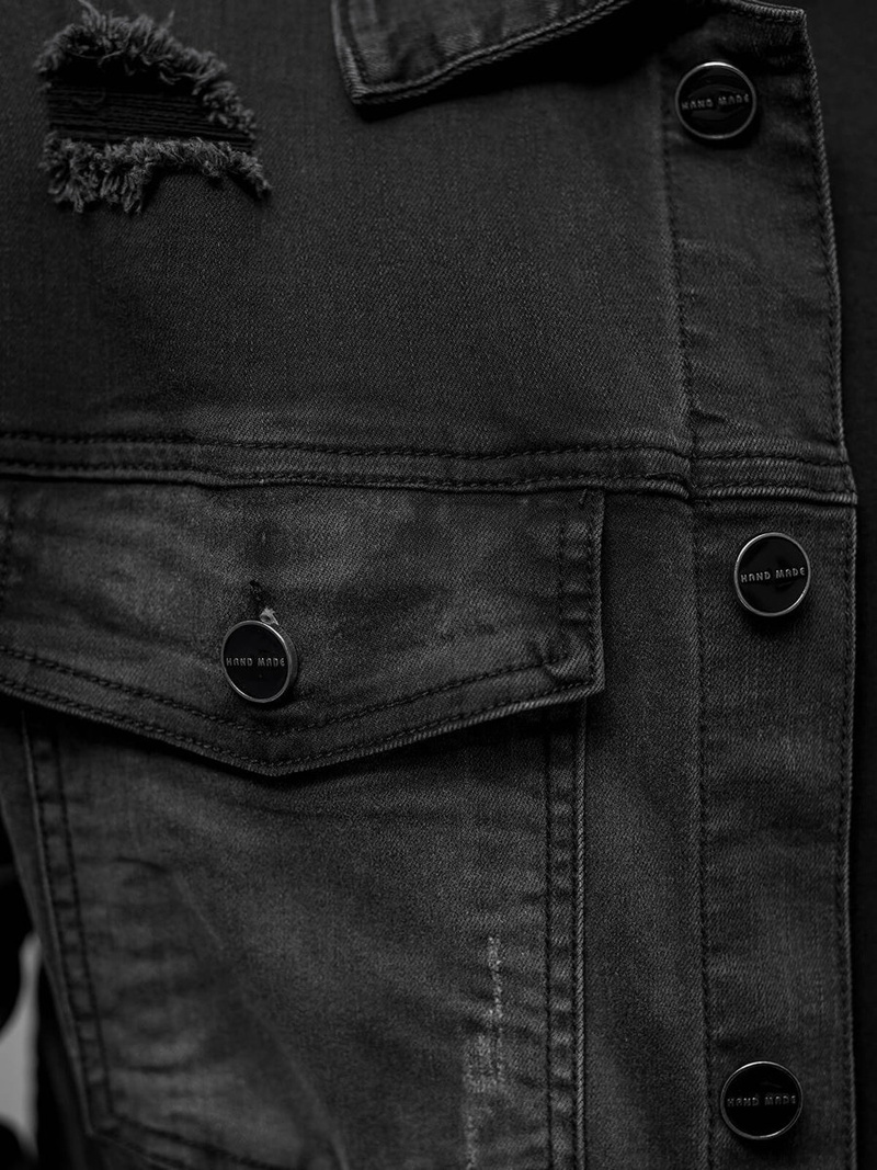 Moška jeans jakna črna OZONEE NB/MJ506NZ