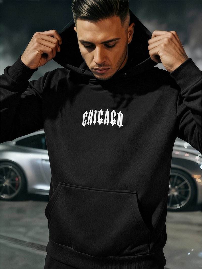 Moška jopa s kapuco črna OZONEE JS/21B1903/3