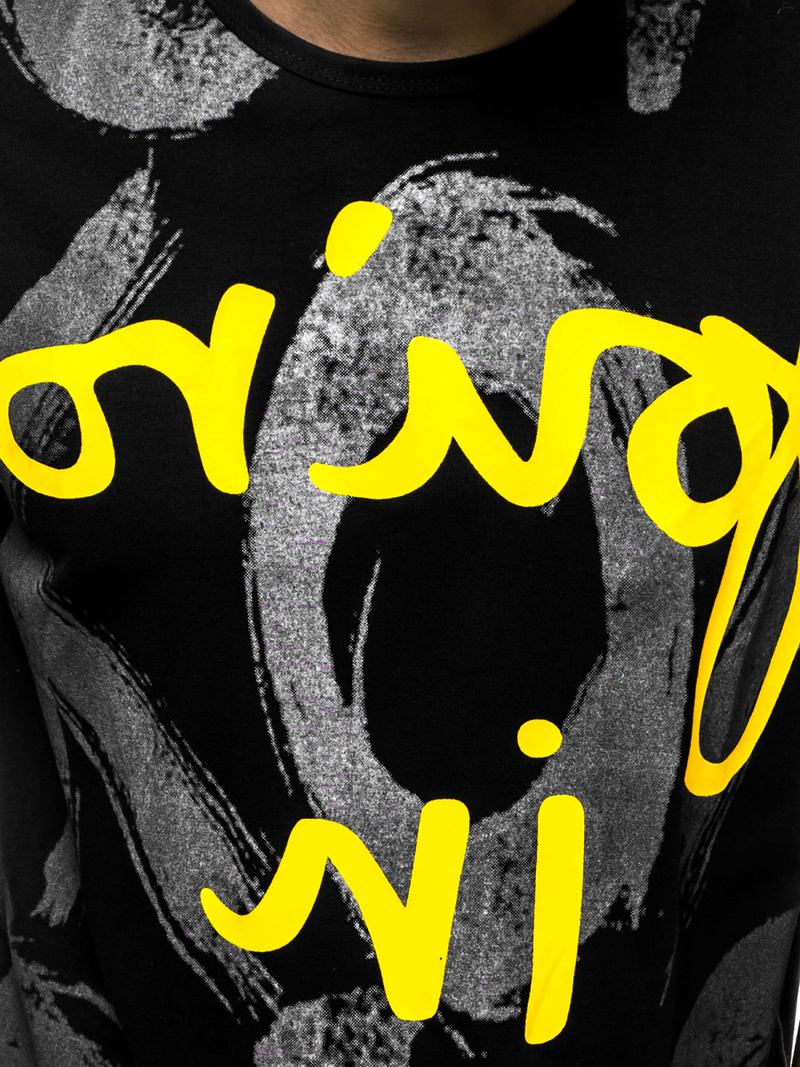 Moška majica črna OZONEE JS/KS1985Z