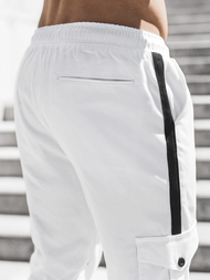 Moške hlače chino jogger bele OZONEE DJ/5580