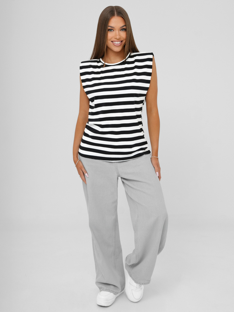 Ženska majica belo-črna OZONEE JS/R61670