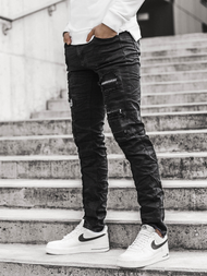 Moške kavbojke jogger črne OZONEE V/19401