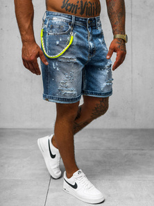 Moške Kratke Jeans Hlače Modre OZONEE O/VIP-2441