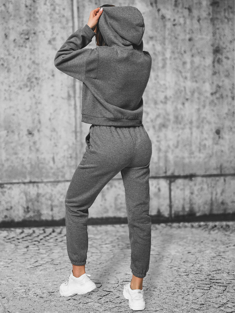 Ženski dvodelni komplet trenirka grafitni OZONEE JS/8C69/5