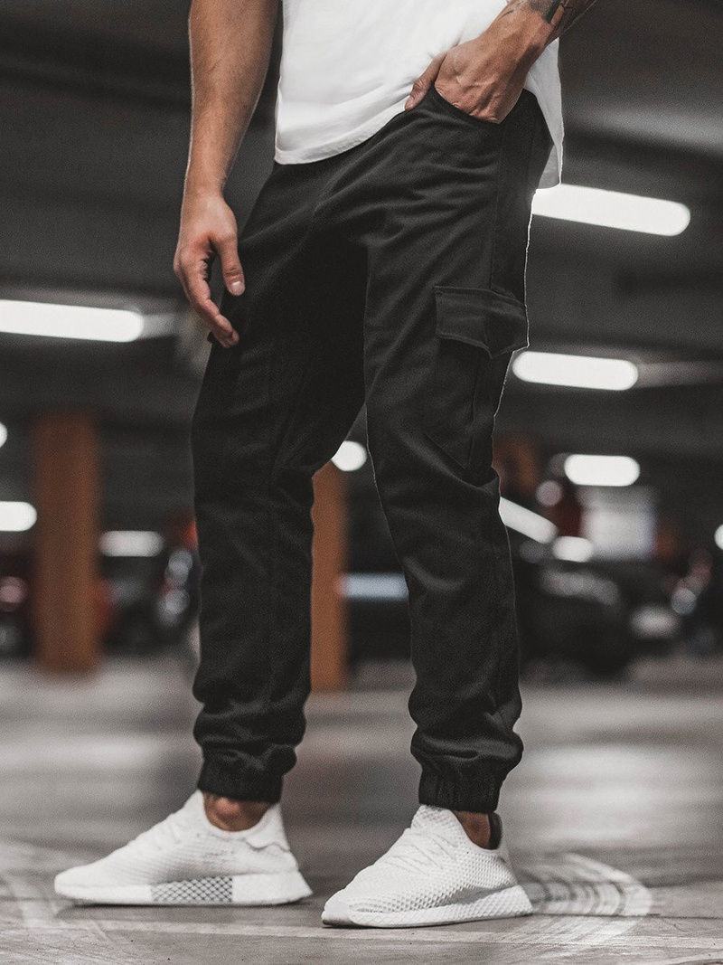 Moške hlače jogger črne OZONEE A/404