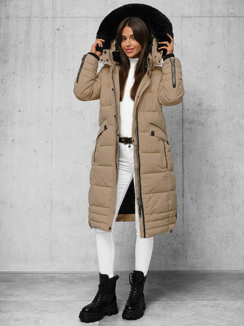 Ženska jakna temno bež OZONEE O/W377