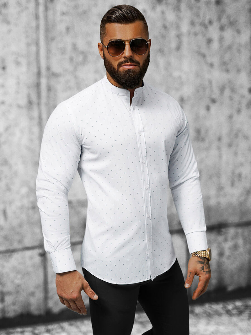 Elegantna moška srajca bela OZONEE O/V21