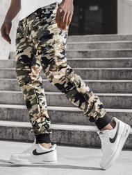 Moške hlače chino jogger maskirno-bež OZONEE O/11103