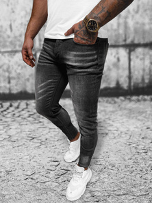 Moške Kavbojke Črne OZONEE NB/MP0199N