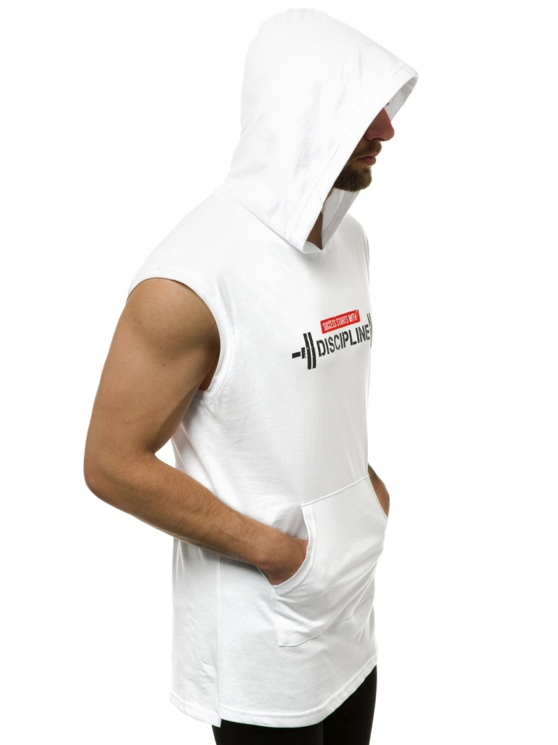 Moška majica brez rokavov bela OZONEE MACH/M1211