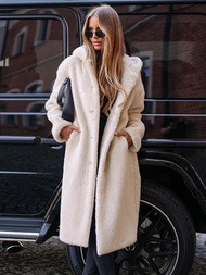 Ženska krznena zimska jakna bež OZONEE JS/11Z8250