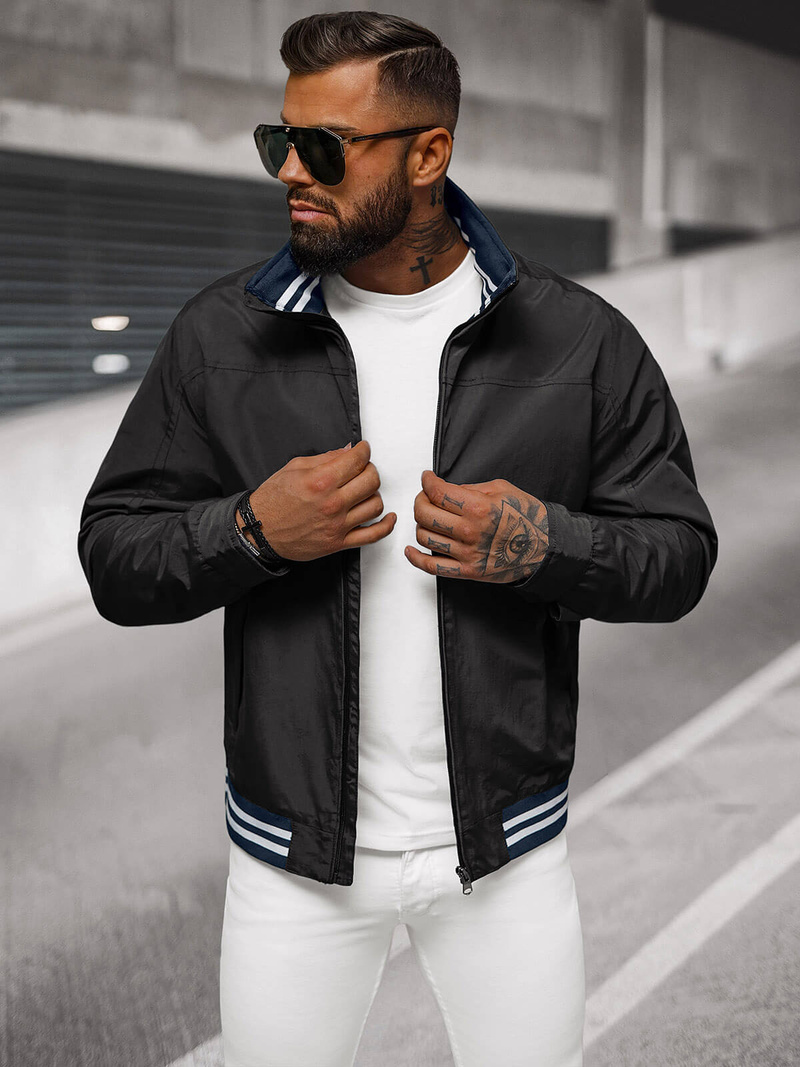 Moška prehodna jakna črna OZONEE JS/5M3101/392Z