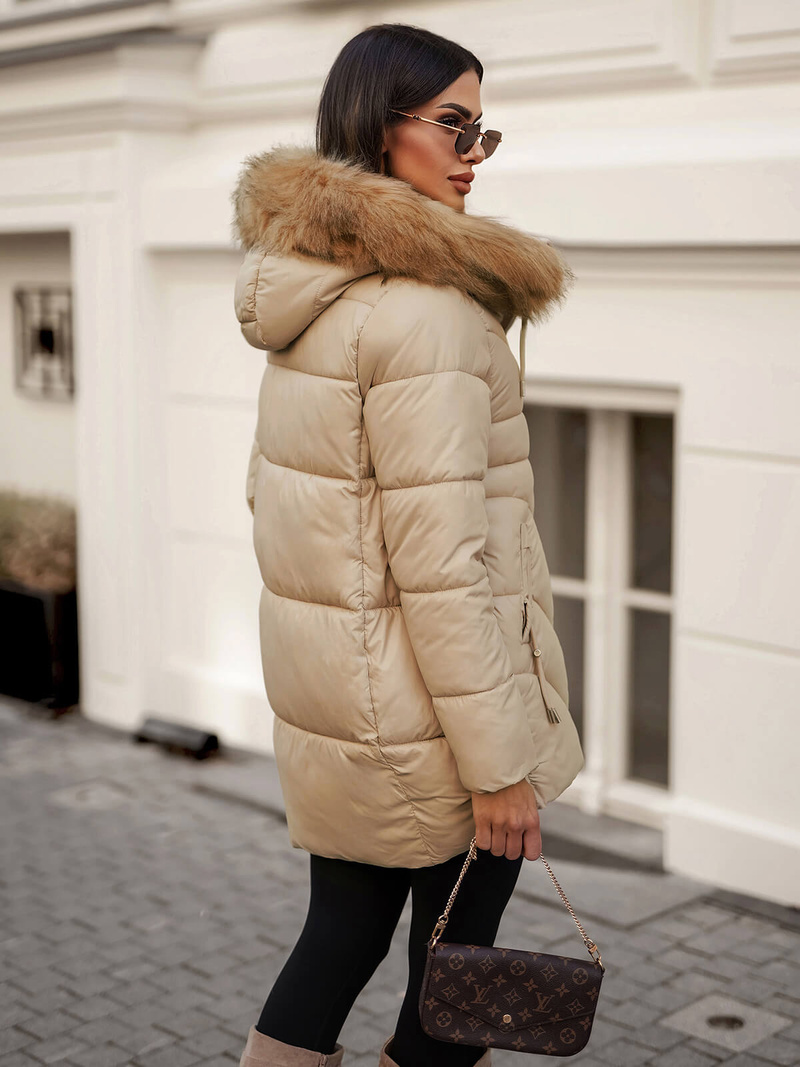 Ženska zimska jakna bež OZONEE JS/5M3257/62