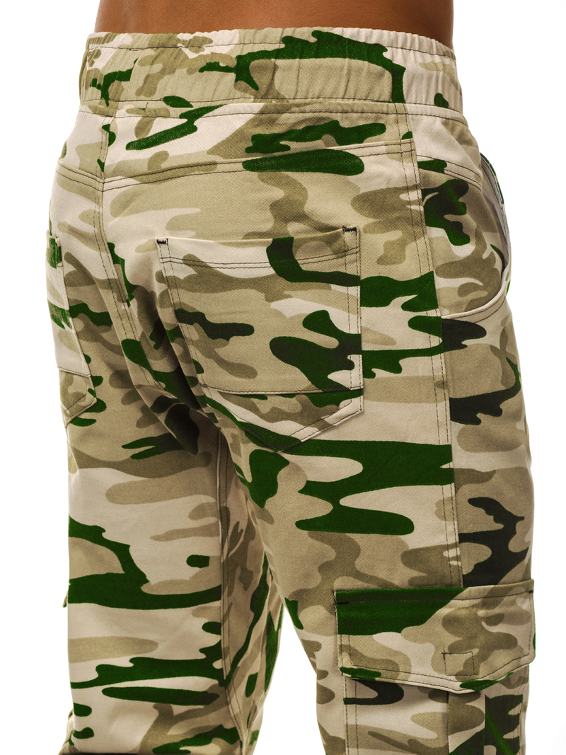 Moške hlače jogger bež OZONEE A/404