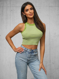 Ženski brezrokavnik zeleno/beli OZONEE O/JK6557