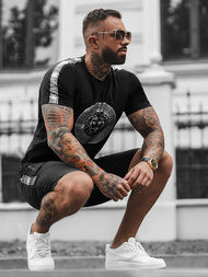 Moška Trenirka Črno-Srebrna OZONEE O/HM788Z