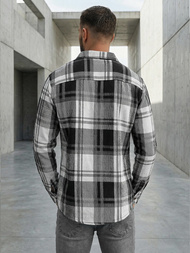 Moška srajca črno-bela OZONEE NB/MC728N/3Z