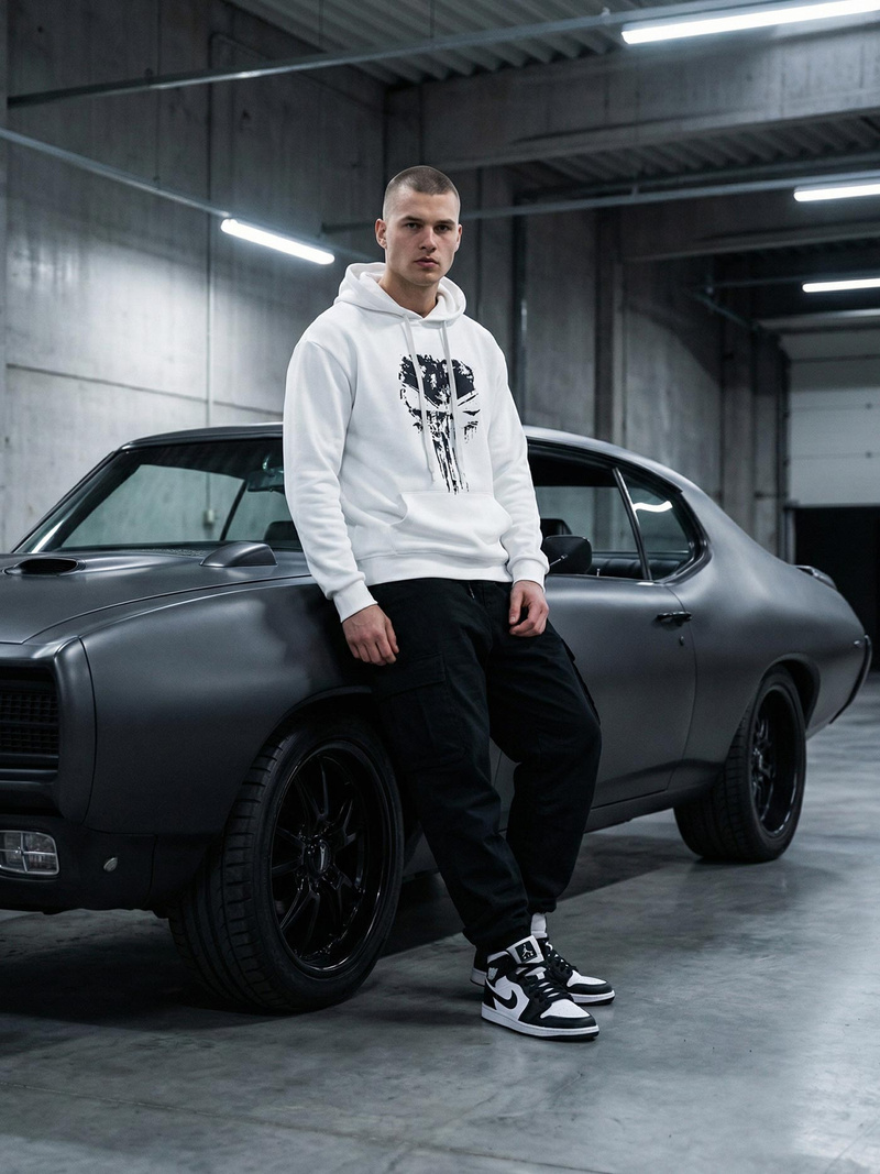 Moška jopa s kapuco bela OZONEE JS/65B3907/1Z