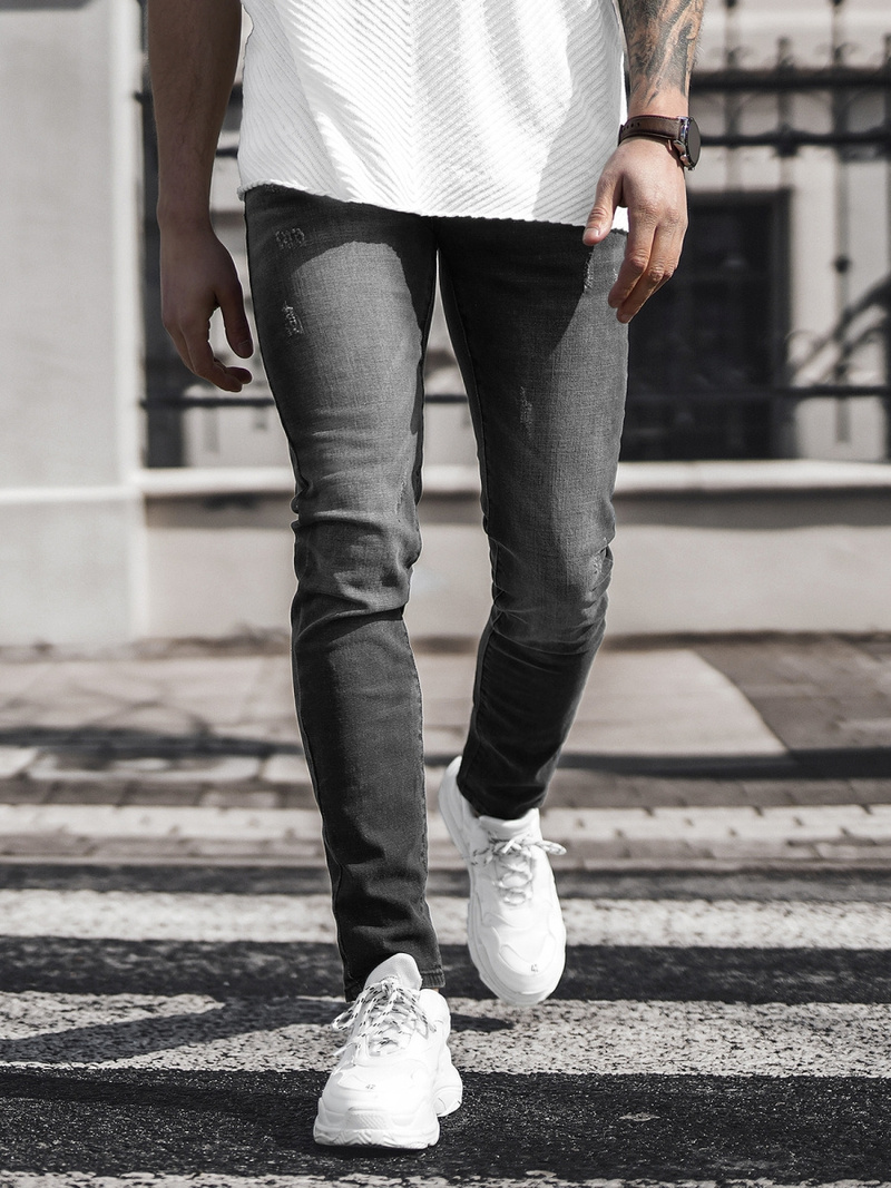 Moške kavbojke črne OZONEE NB/MP0057N