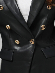 Ženska usnjena jakna črna OZONEE JS/11Z8120