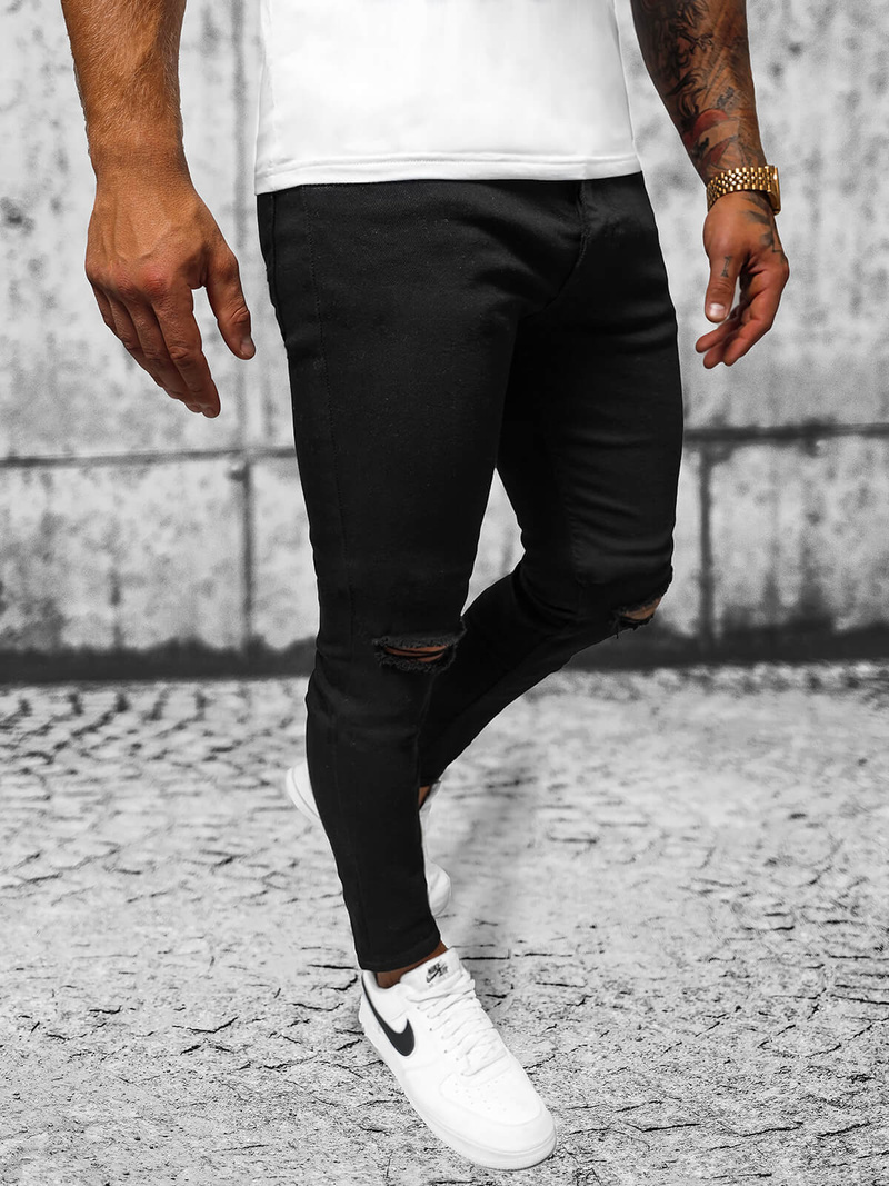 Moške Kavbojke Črne OZONEE E/5391/02