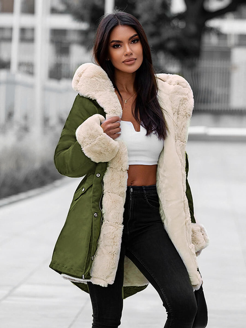 Ženska zimska jakna zelena OZONEE JS/M763/136Z