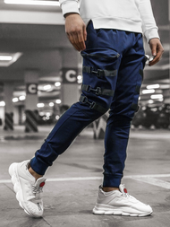 Moške hlače chino jogger mornarsko modre OZONEE G/11132