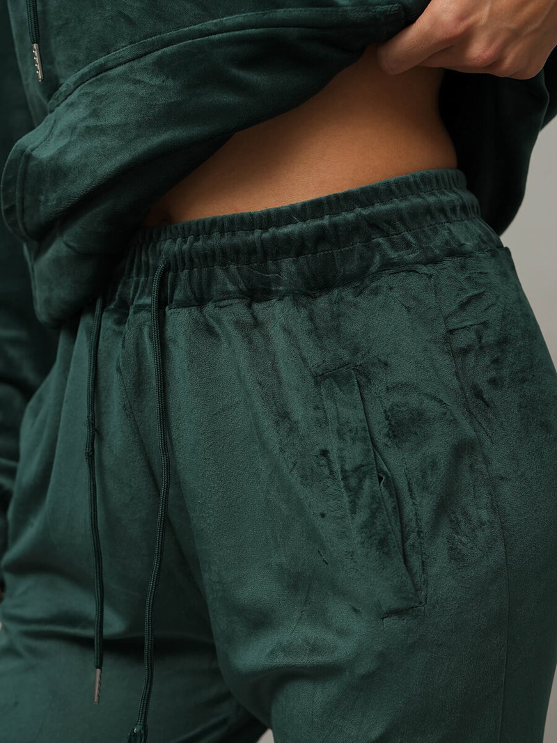 Ženski trenirka iz velurja temno zelena OZONEE O/8C1175/9Z