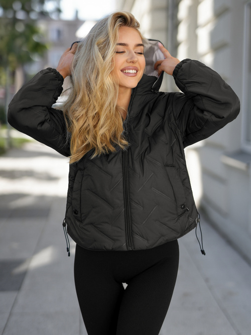 Ženska jakna črno-bež OZONEE JS/16M9315/392B