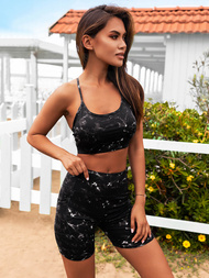 Ženski dvodelni komplet trenirka črn OZONEE O/XL015/1Z