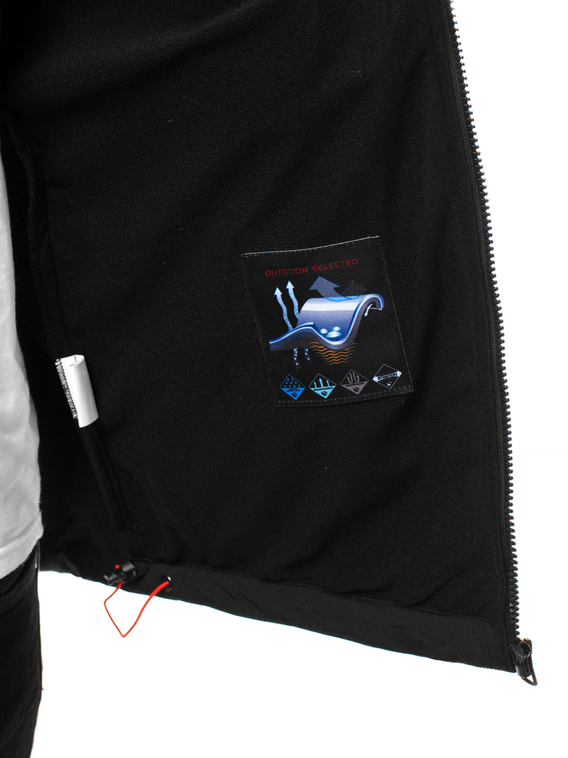 Moška softshell jakna s kapuco črno-oranžna OZONEE GE/12263Z