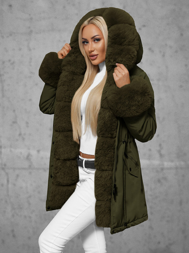 Ženska zimska jakna zelena OZONEE JS/16M9062/136Z