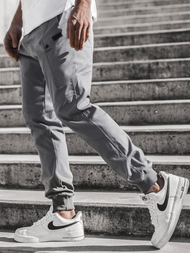 Moške hlače chino jogger sive OZONEE O/11103