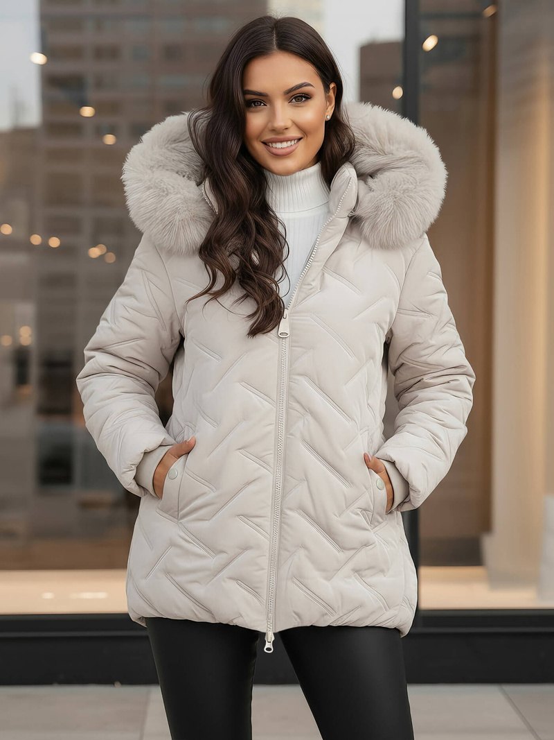 Ženska jakna svetlo-siva OZONEE JS/16M9296/280Z