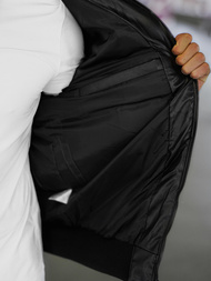 Moška usnjena jakna črna OZONEE O/M795Z