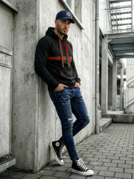 Moška jopa s kapuco črna OZONEE JS/8B1735/3Z