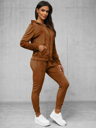 Ženski trenirka iz velurja camel OZONEE JS/8C1176/33Z