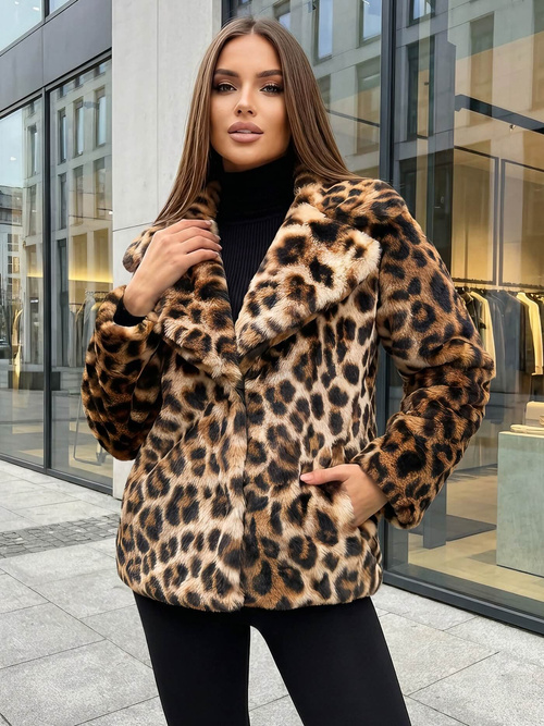 Ženska jakna bež-rjava OZONEE JS/61M8500/158Z