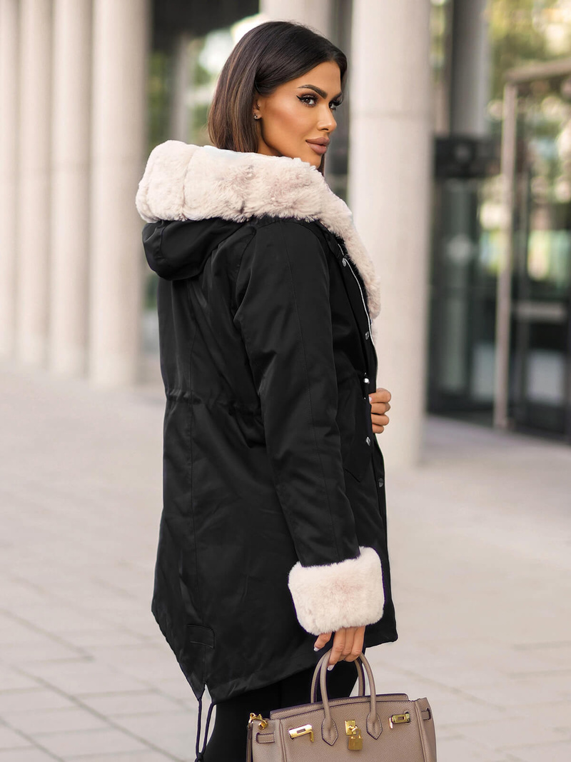 Ženska zimska jakna črna OZONEE JS/M763/392Z