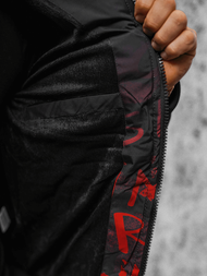 Moška zimska jakna črno-rdeča OZONEE JS/27M8102