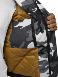 Moška zimska jakna maskirno-grafitna OZONEE JS/2019005