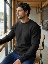 Moški pulover črni OZONEE JS/59B3600/3