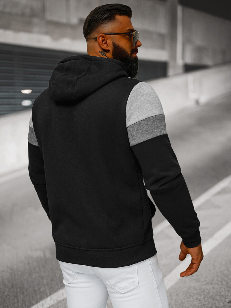 Moška jopa s kapuco črna OZONEE JS/8B1331/3