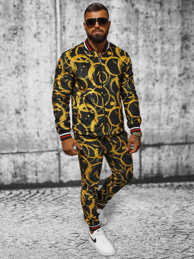 Komplet moški - jakna in hlače chino, zlati OZONEE O/5554/21Z