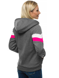 Ženska jopa z zadrgo grafitna OZONEE JS/KSW3004