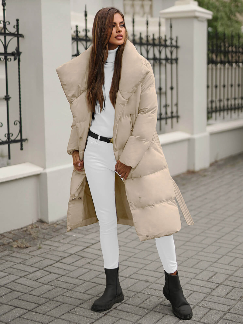 Ženska zimska jakna bež OZONEE JS/M737/62Z